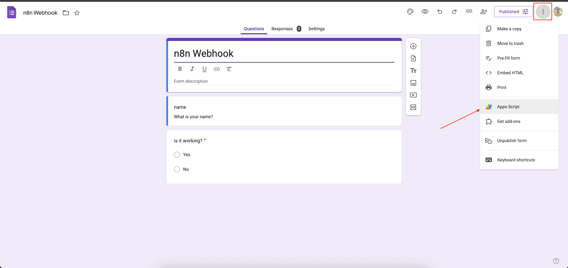 google form app script