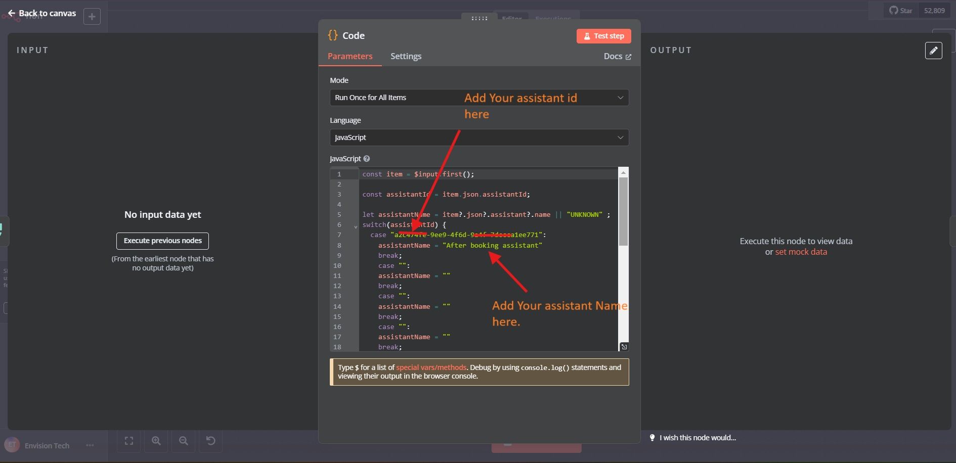 n8n code node