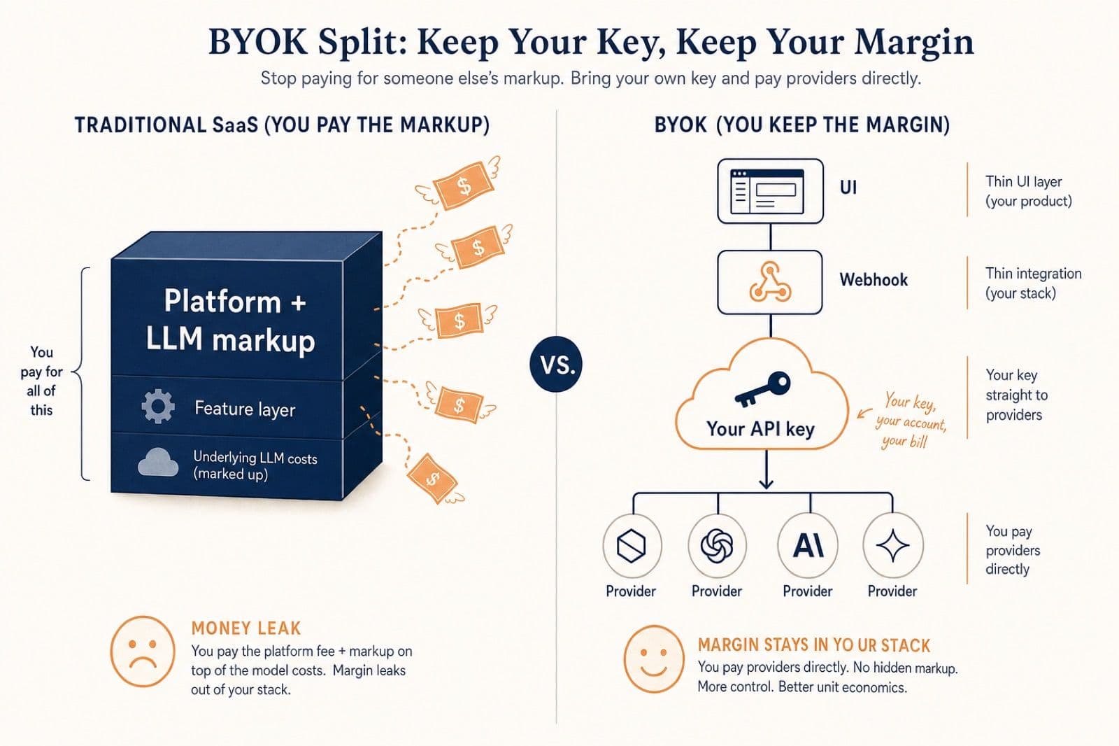 BYOK AI Automation: Cut the SaaS Middleman Tax 90%
