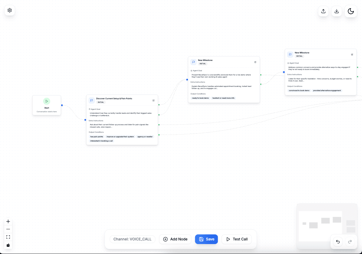 RecallSync qualification flow builder for AI lead response systems