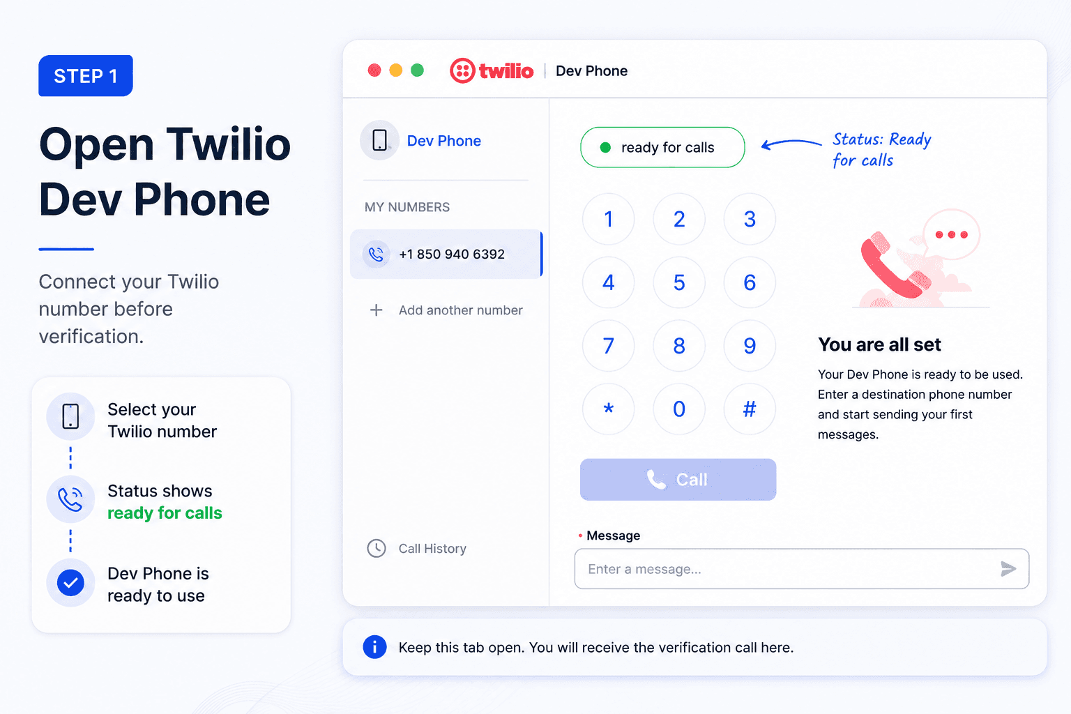Step-by-step guide for Twilio Dev Phone